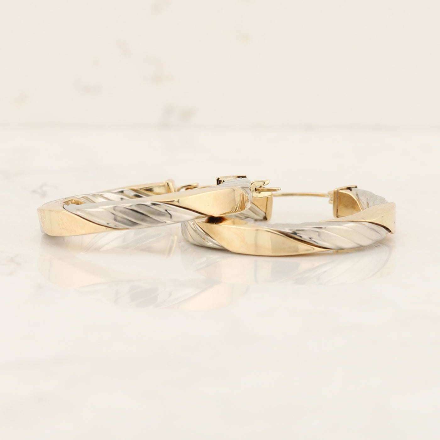 Two Tone Hoop Earrings