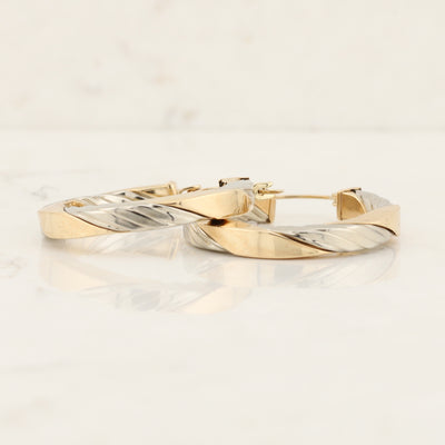 Two Tone Hoop Earrings