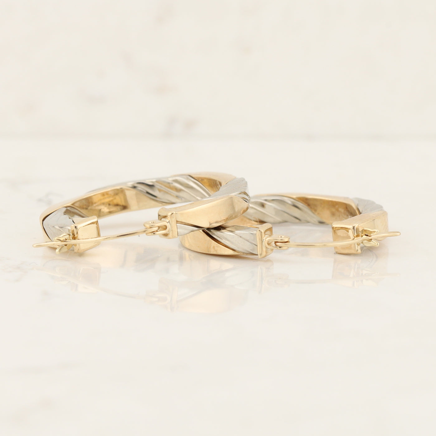 Two Tone Hoop Earrings