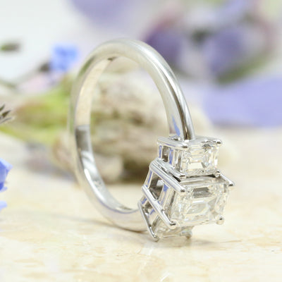 Lab Center, Mined Shoulders Diamond Ring
