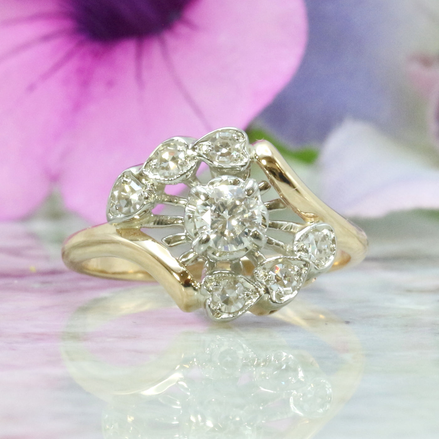 Unique Design DIamond Cluster Ring