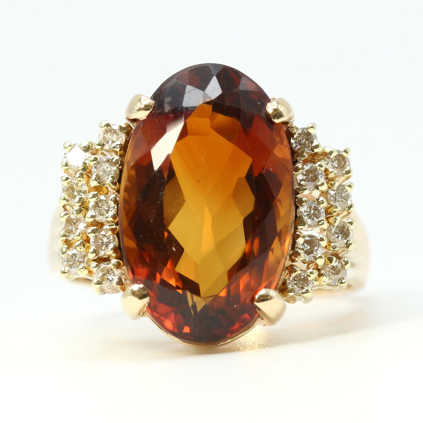 Cognac Coloured Citrine Ring