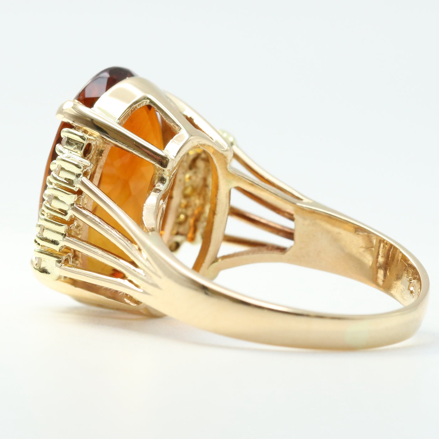 Cognac Coloured Citrine Ring