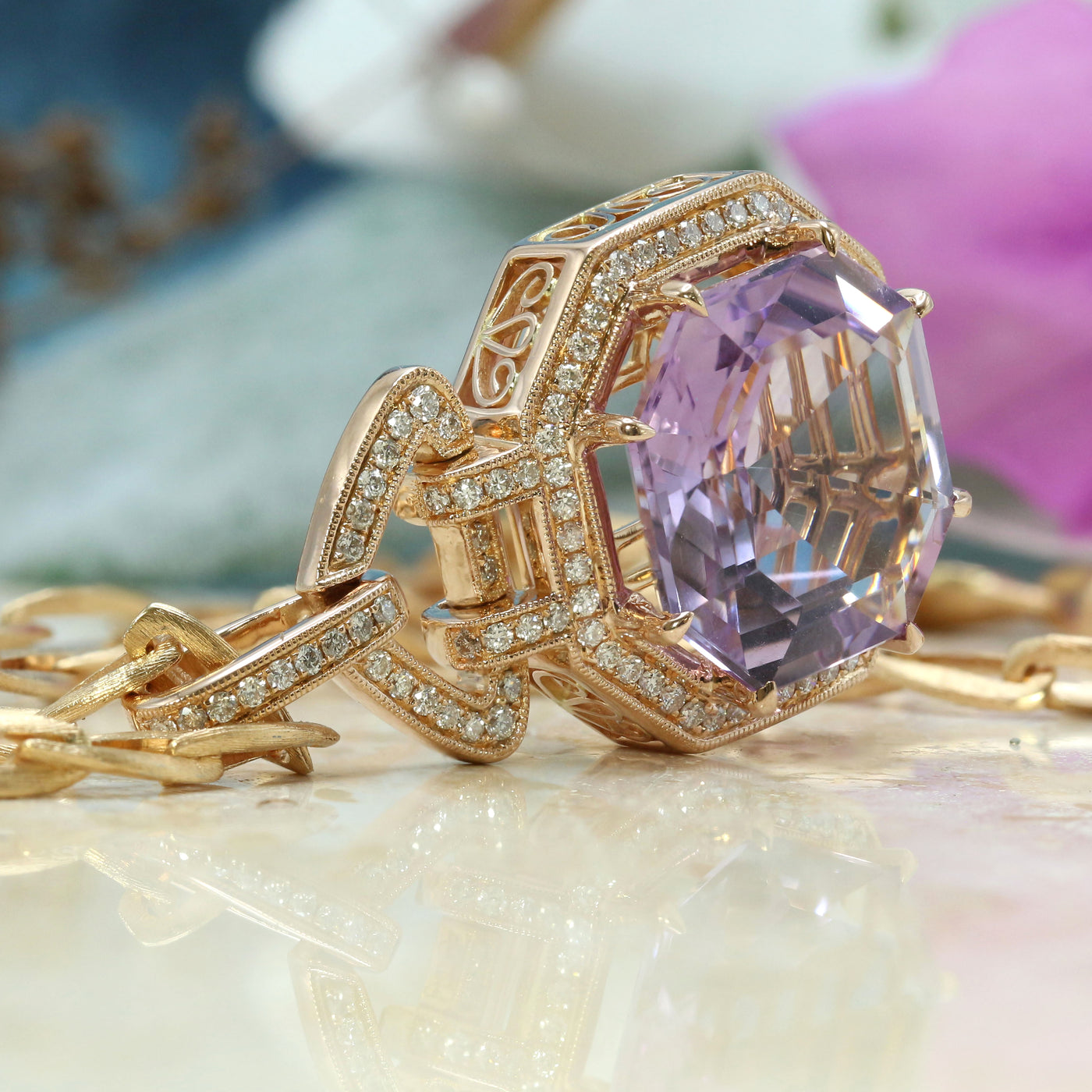 Lavender and Rose Pendant