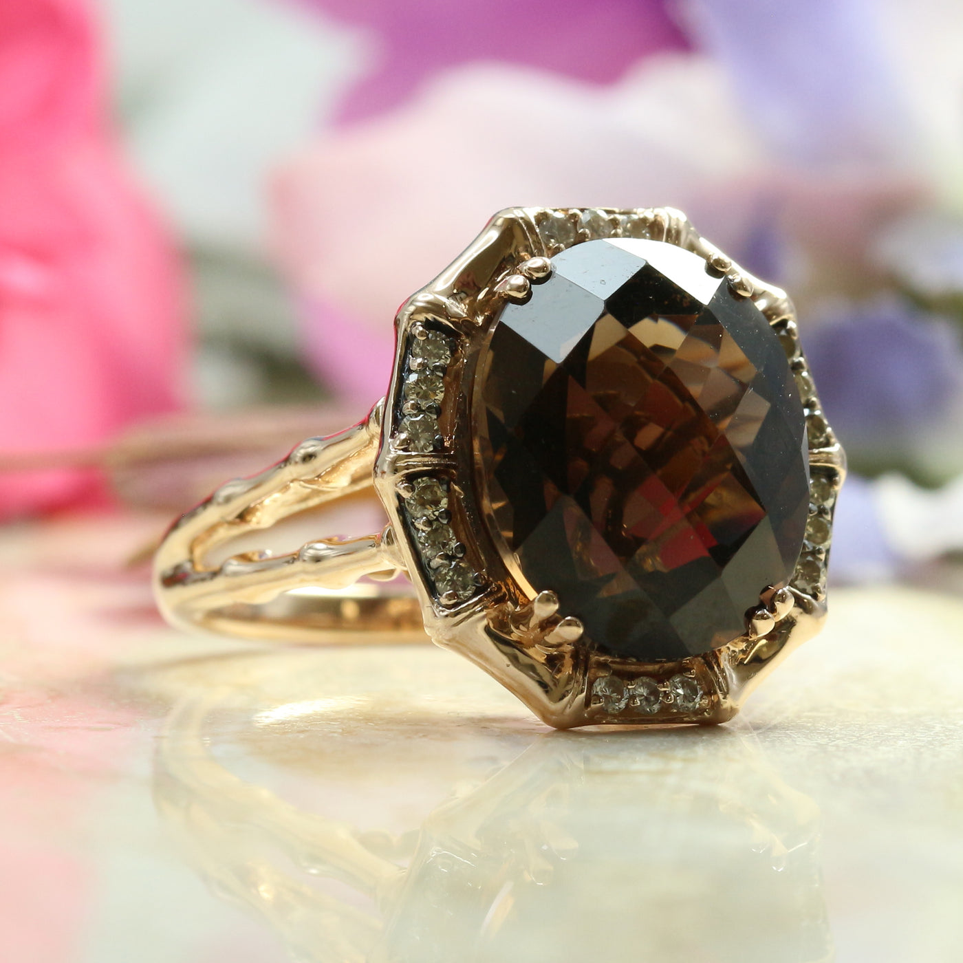 Rose Gold Garnet Ring