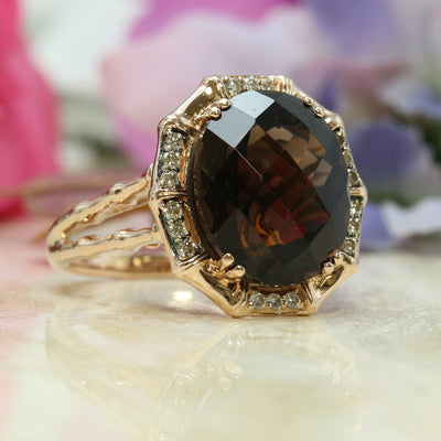 Rose Gold Garnet Ring