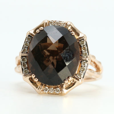Rose Gold Garnet Ring