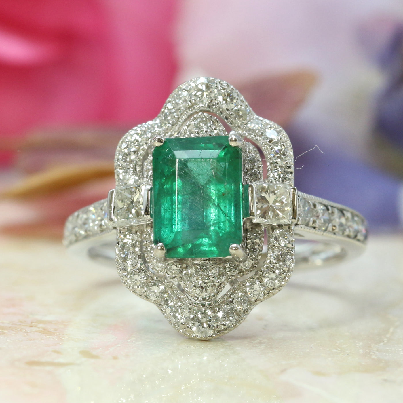 Designer Emerald & Diamond Ring