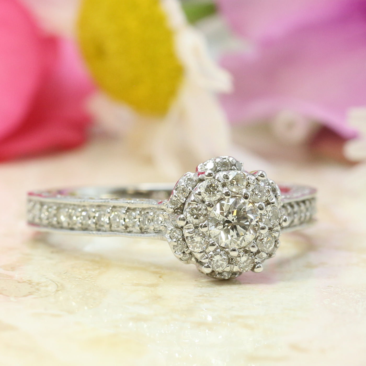 Diamond Halo Engagement Ring