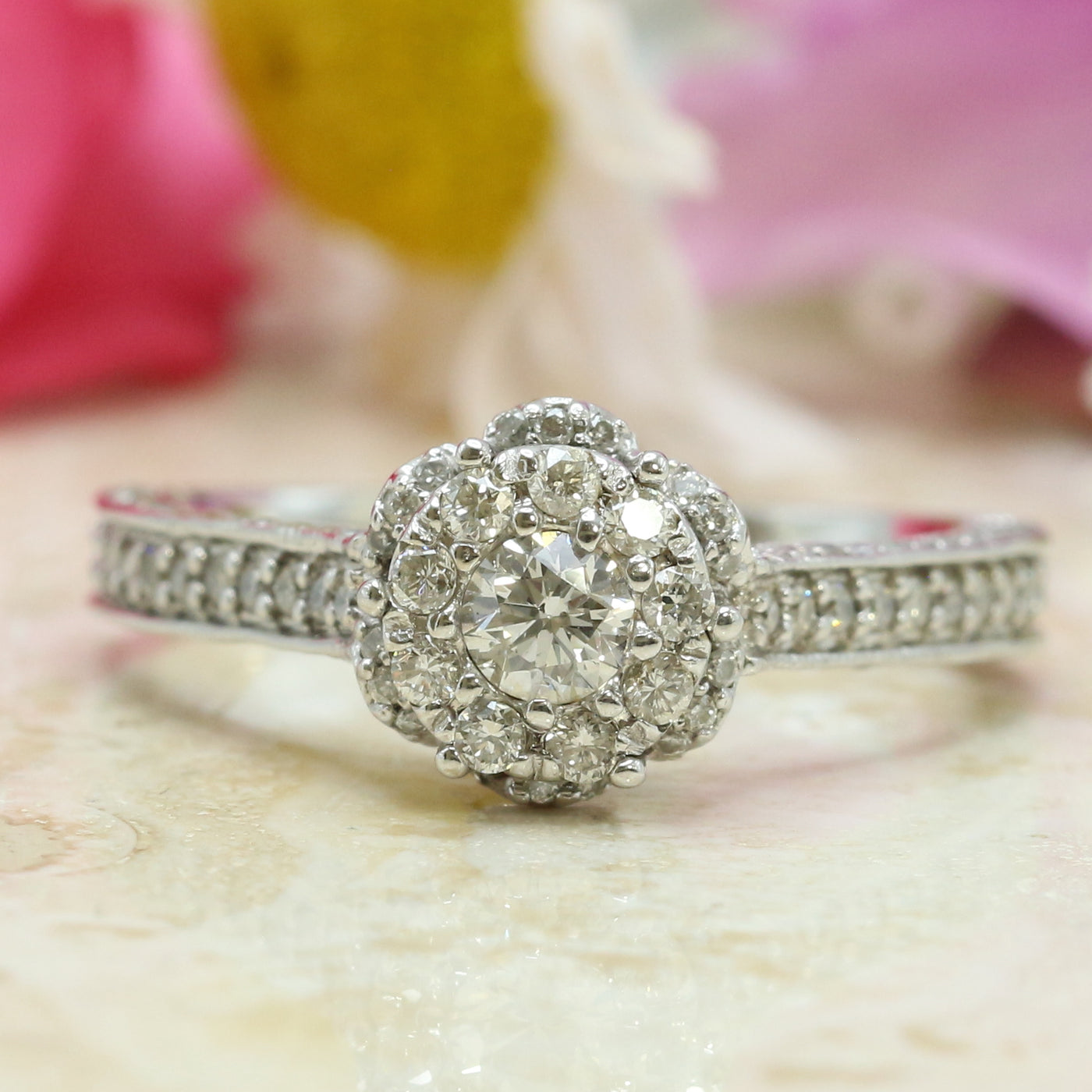 Diamond Halo Engagement Ring