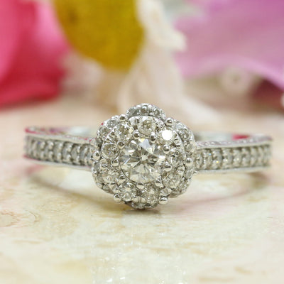 Diamond Halo Engagement Ring