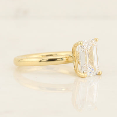 Lab Emerald Cut Engagement Ring