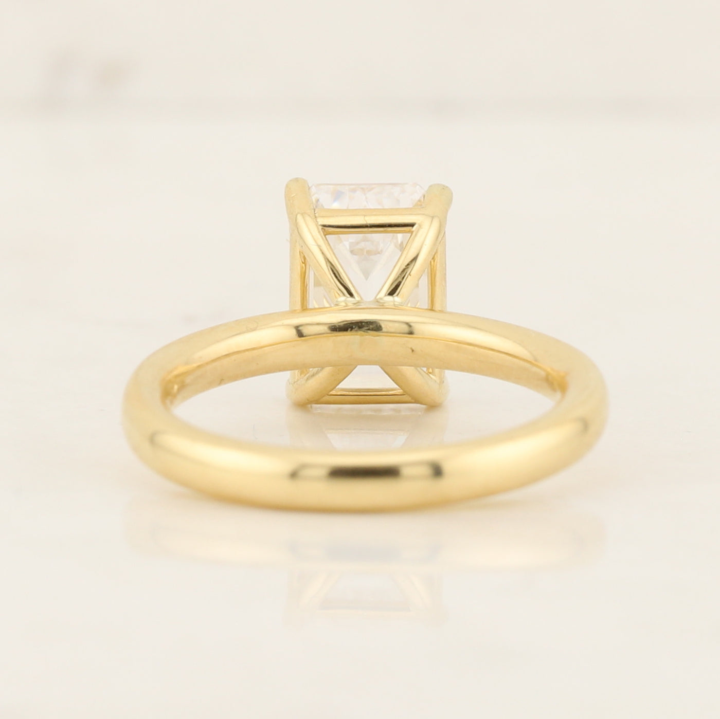 Lab Emerald Cut Engagement Ring
