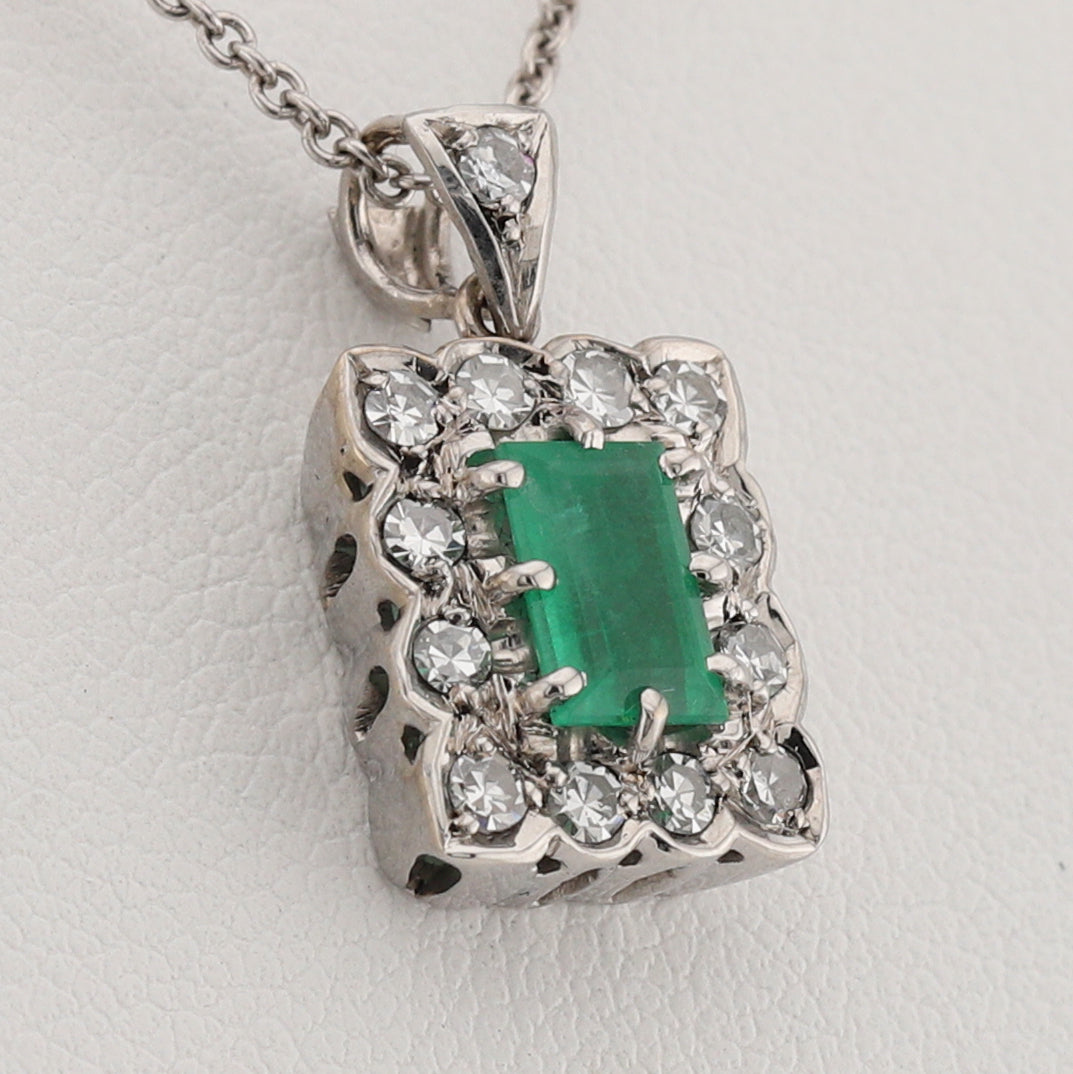 Emerald and Diamond Pendant