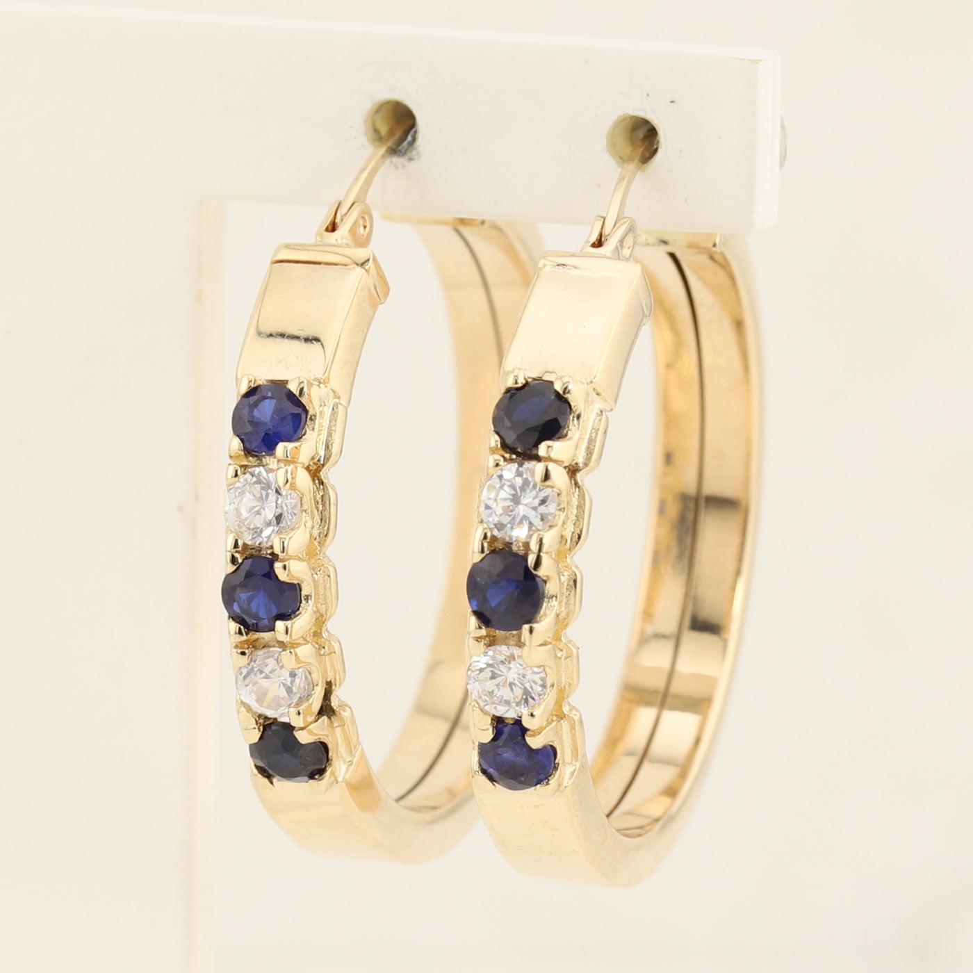 Sapphire & Diamond Hoops