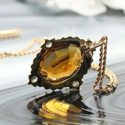 Stunning Citrine & Pearl Pendant
