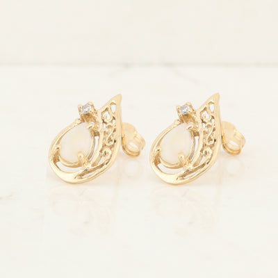 Opal Yellow Gold Earrings