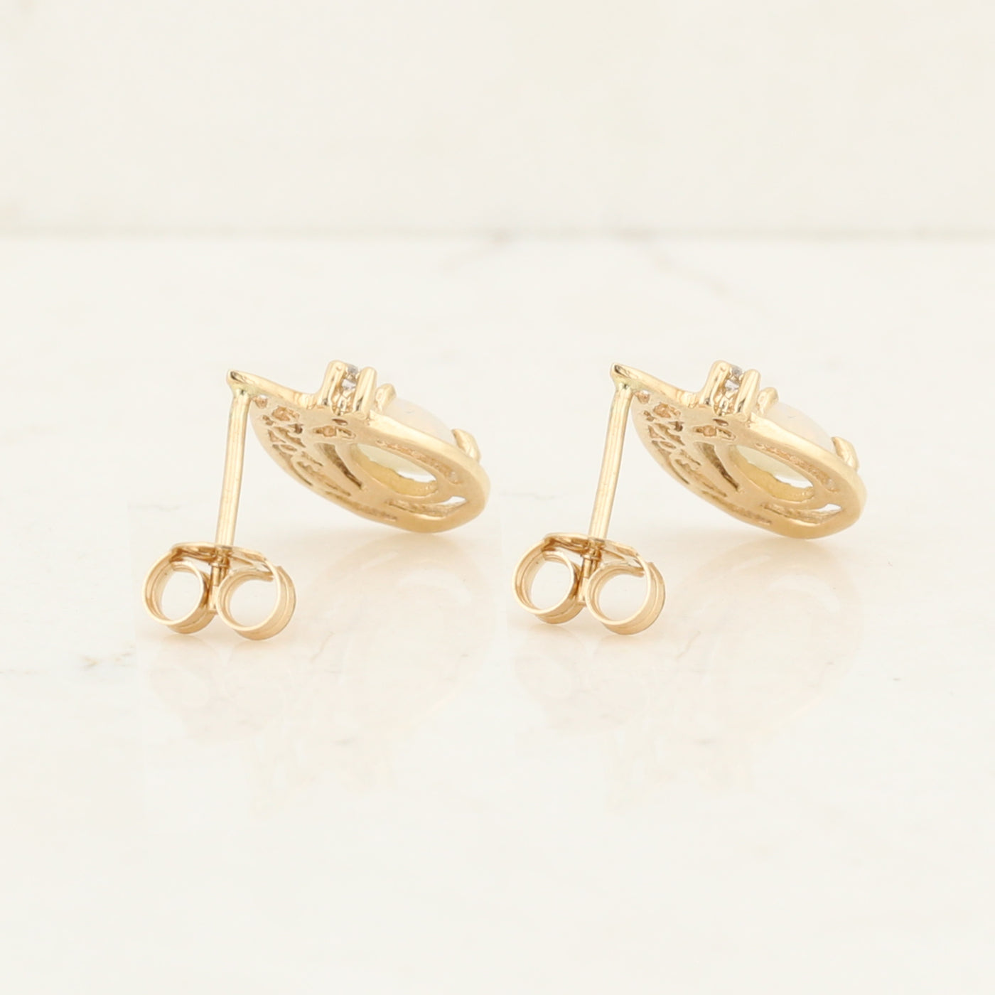 Opal Yellow Gold Earrings