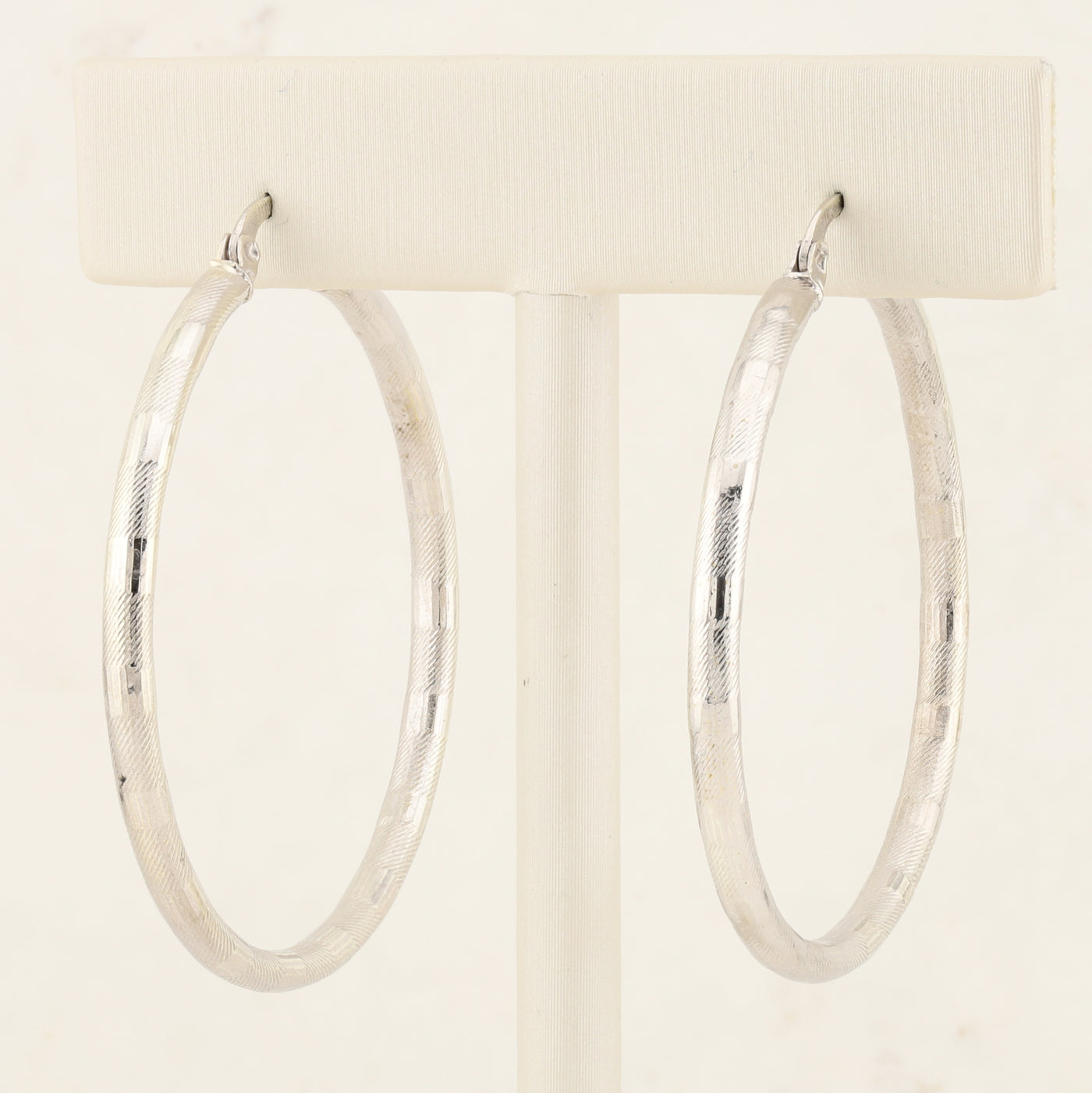 White Gold Hoop Earrings