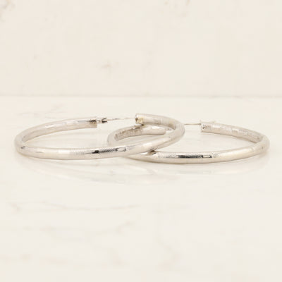 White Gold Hoop Earrings
