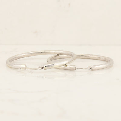 White Gold Hoop Earrings