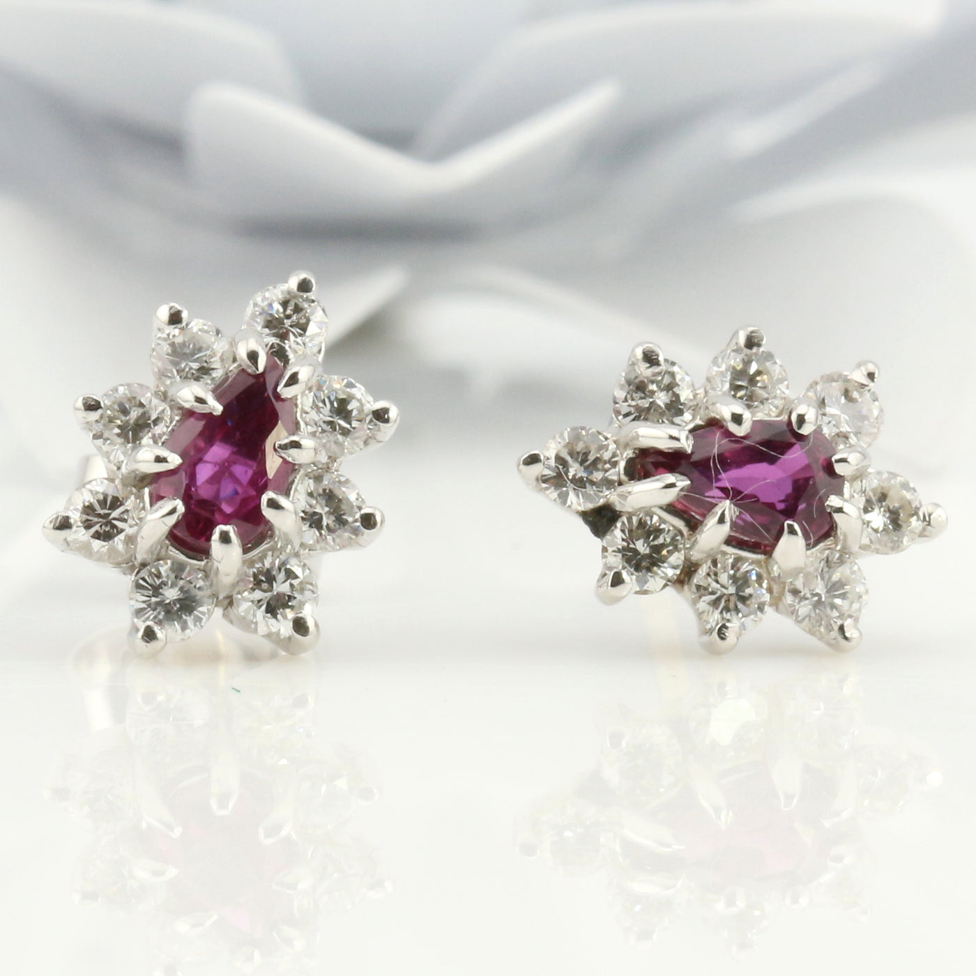 Ruby Cluster Earrings