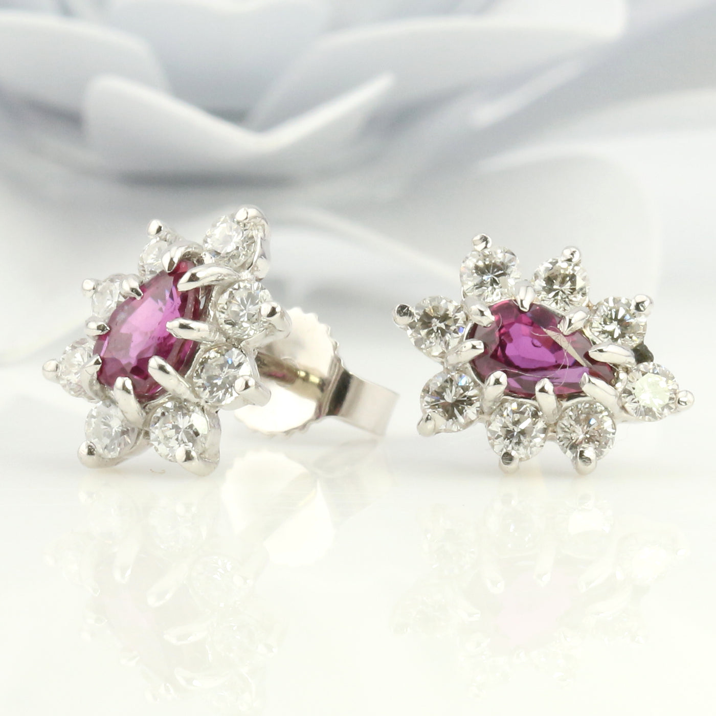 Ruby Cluster Earrings