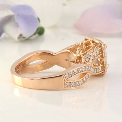 Rose Gold Radiant Cut Diamond Ring