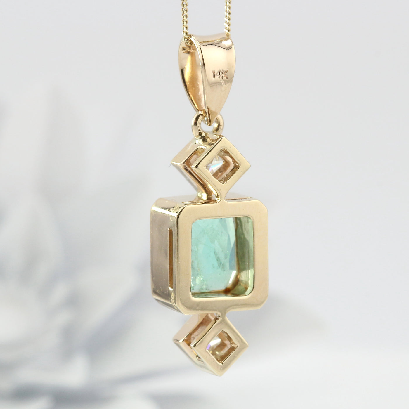 Emerald & Diamond Drop Pendant