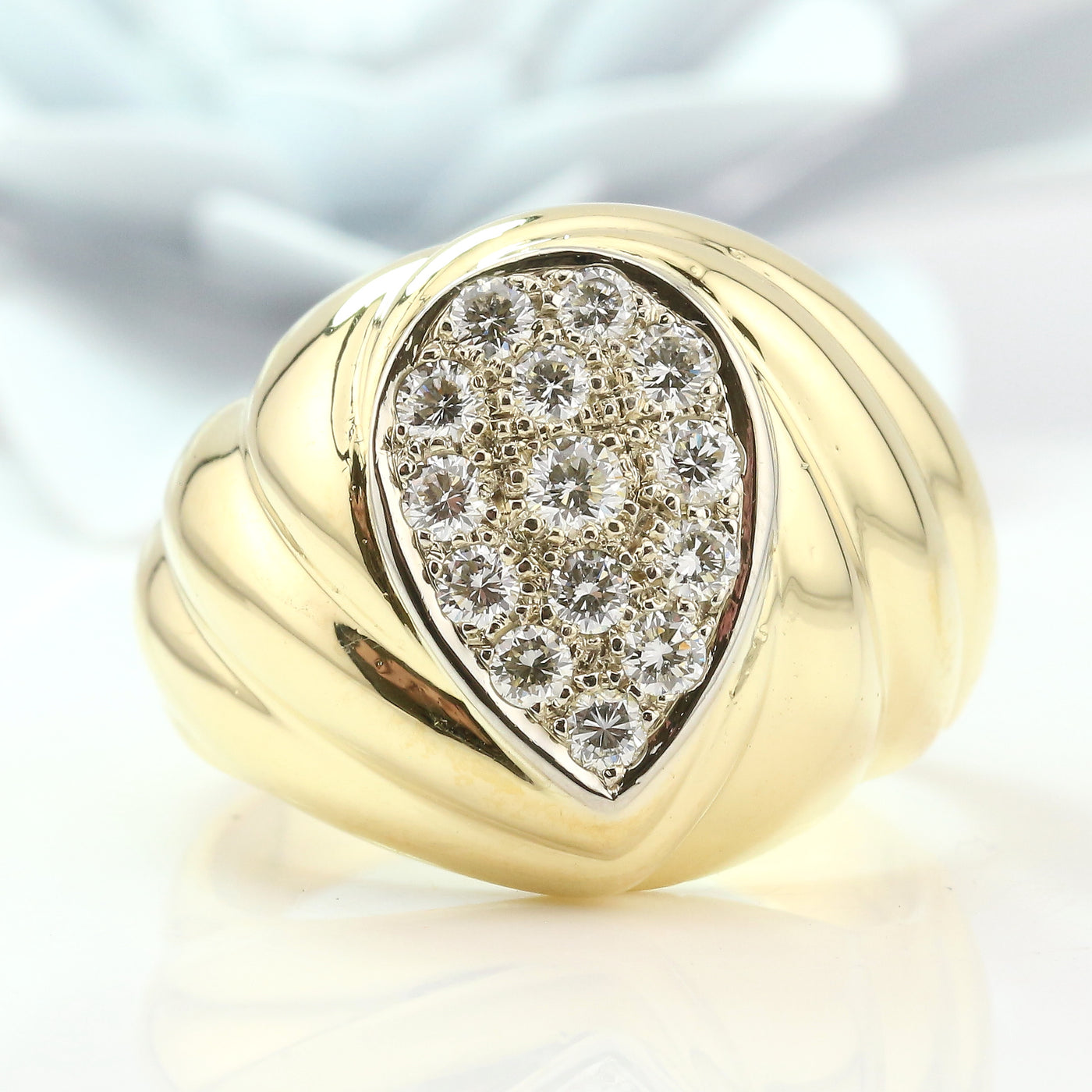 Diamond Pave Tear Drop Top