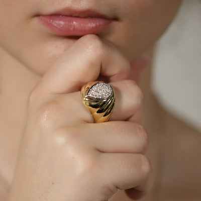 Diamond Pave Tear Drop Top