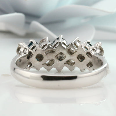 Blue & White Diamond Ring