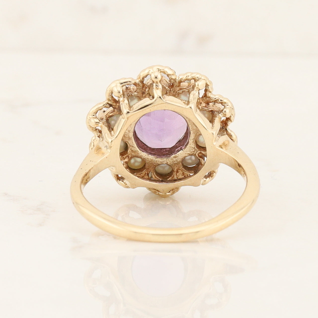 Amethyst and Pearl Ring