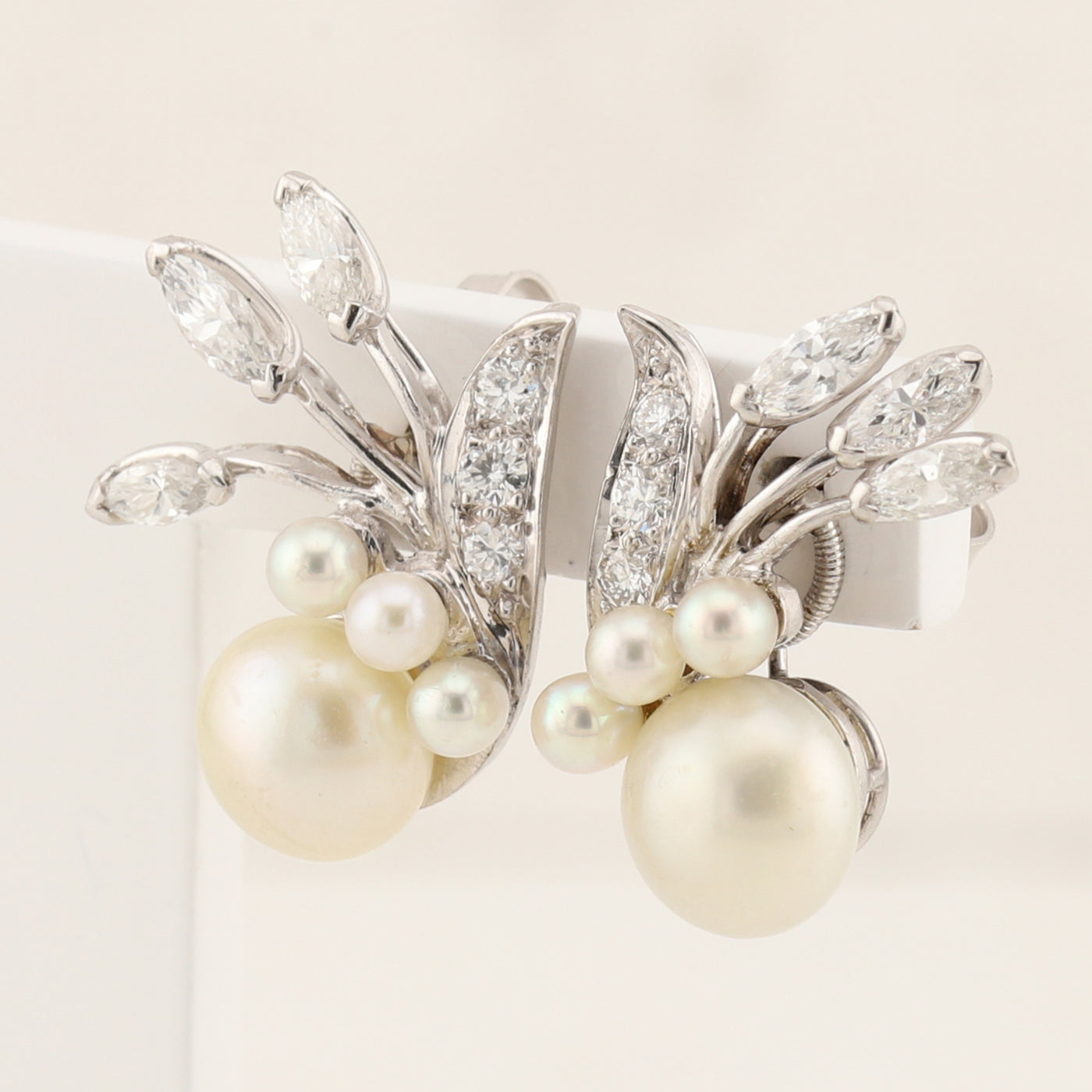 Pearl and Diamond Earrings