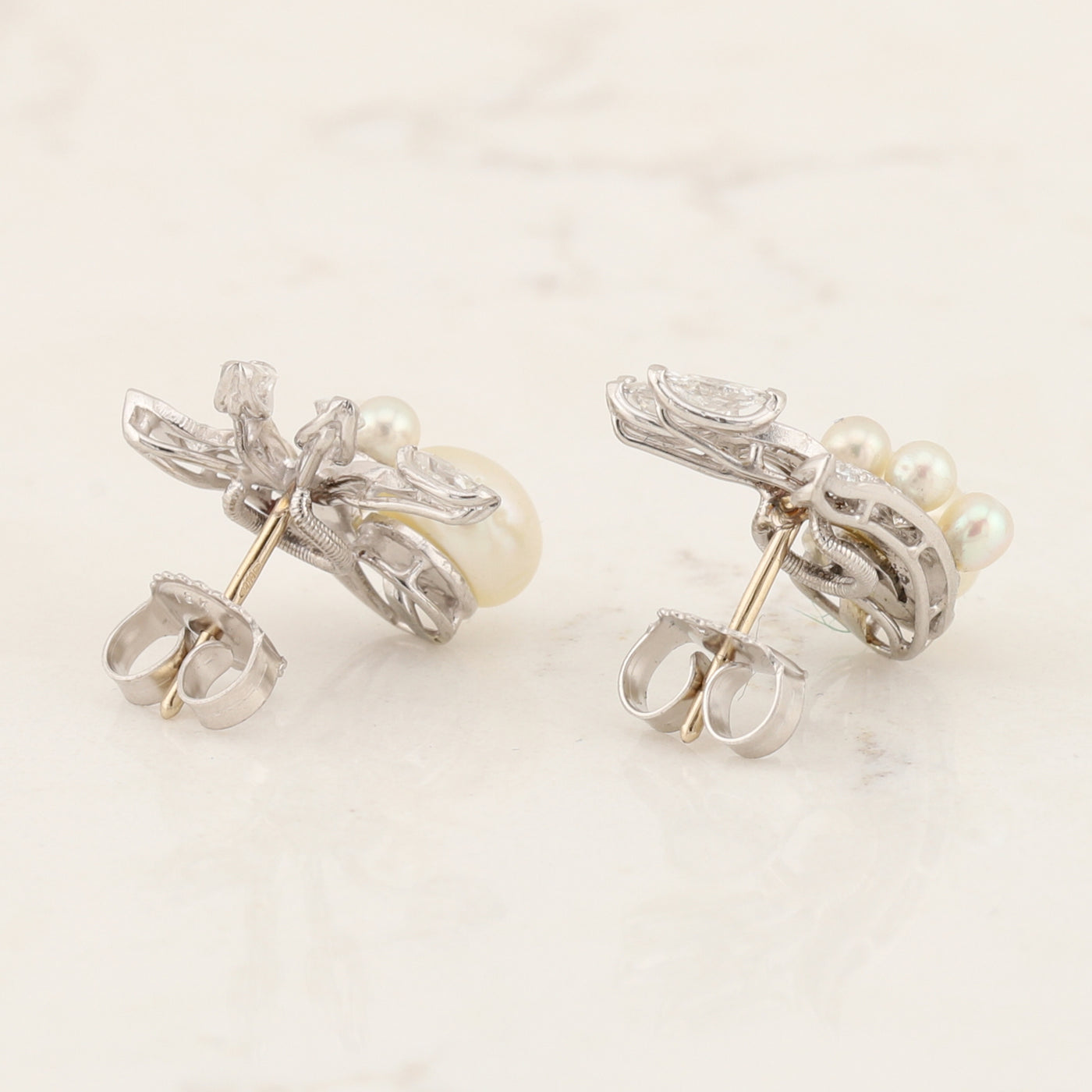 Pearl and Diamond Earrings