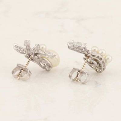 Pearl and Diamond Earrings