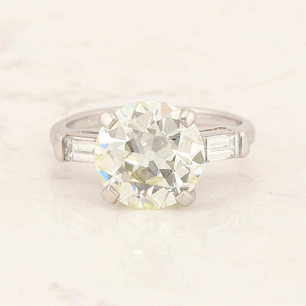 Platinum 3.39ct Transitional Cut Diamond Ring