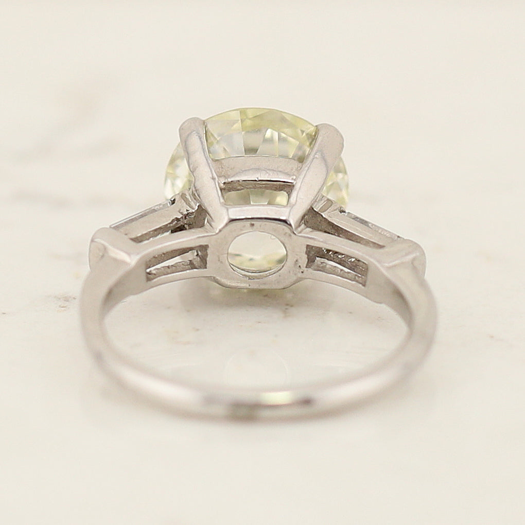 Platinum 3.39ct Transitional Cut Diamond Ring