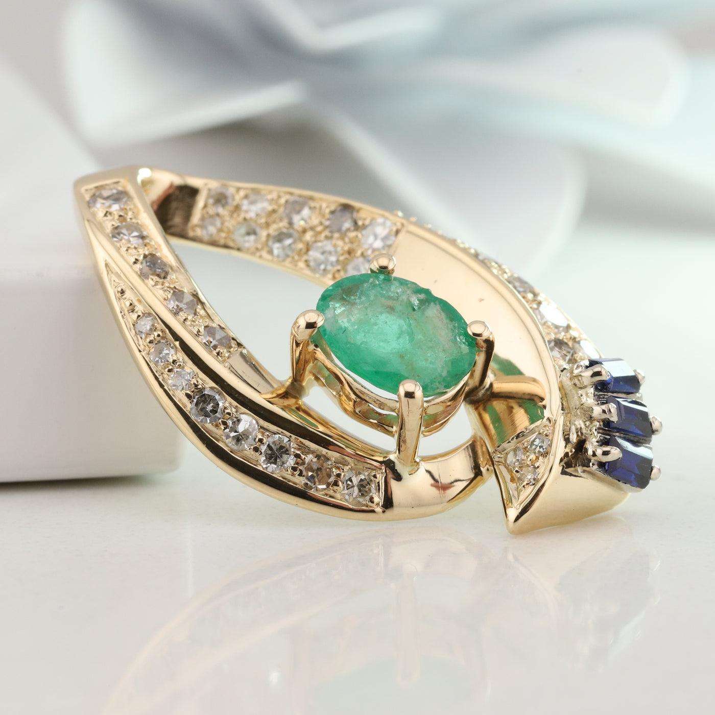 Emerald and Sapphire Pendant