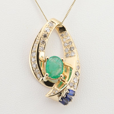 Emerald and Sapphire Pendant