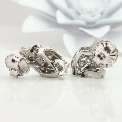White Gold Diamond Wave Earrings