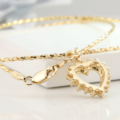 Diamond Heart Pendant with Gator Chain
