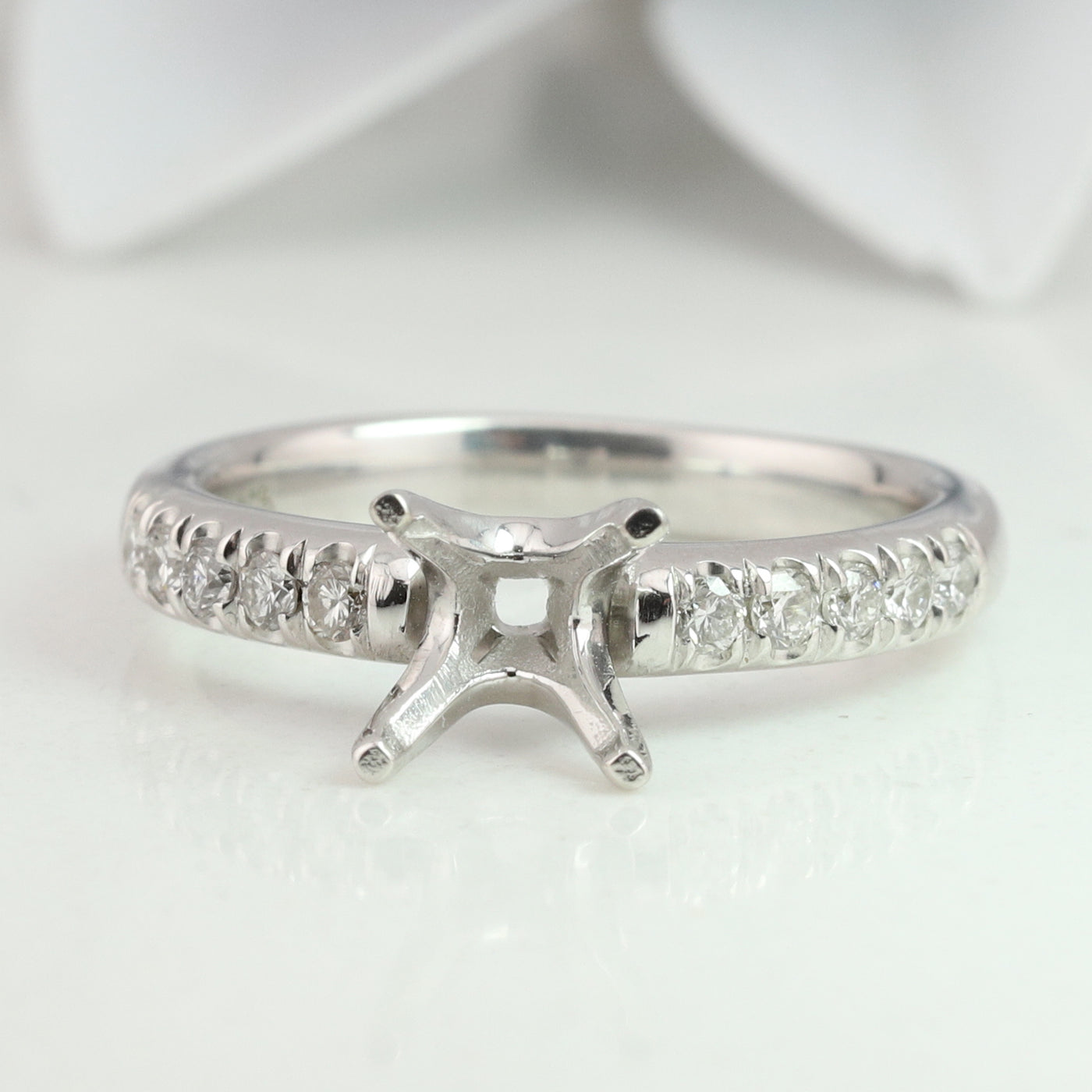 White Gold Diamond Semi Mount