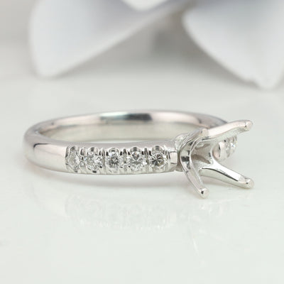 White Gold Diamond Semi Mount