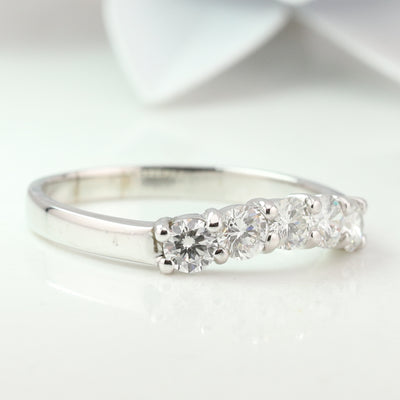 White Gold Diamond Curved Ring