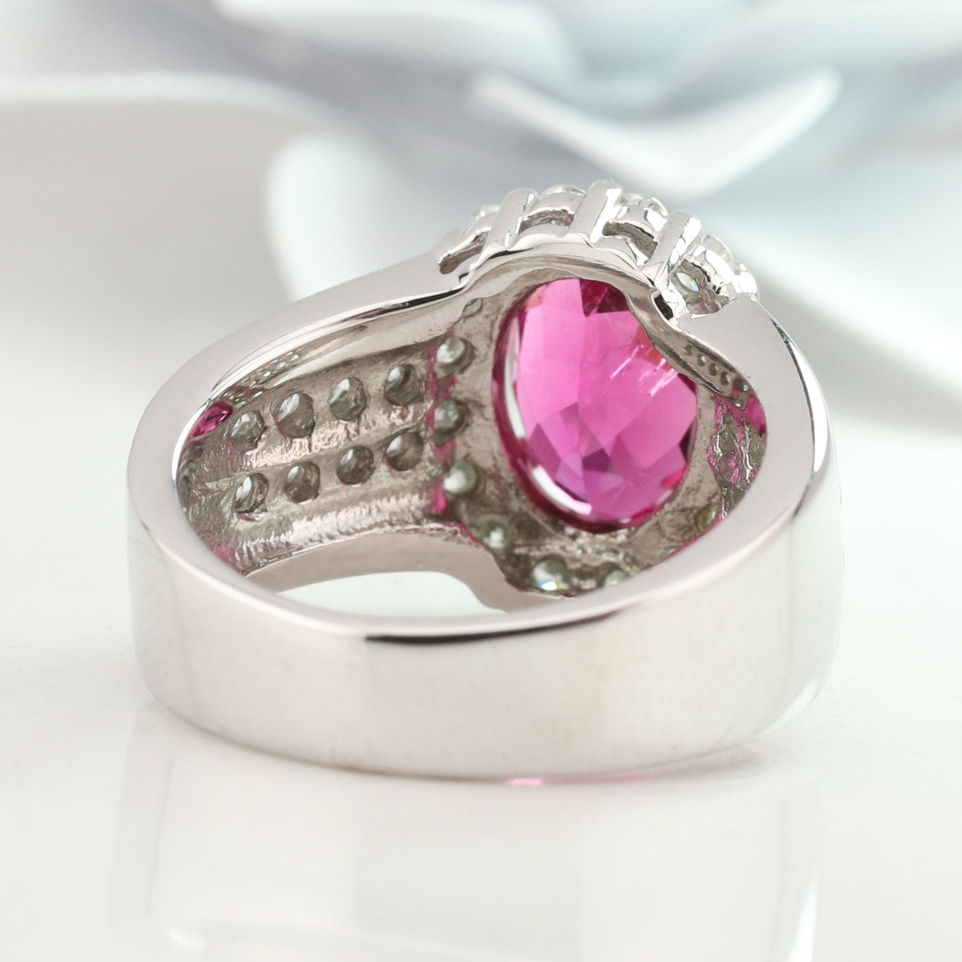 Pink Tourmaline and Diamond Ring