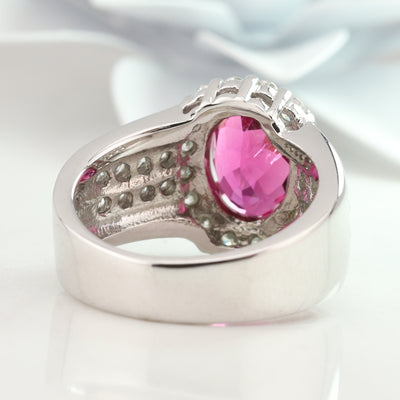 Pink Tourmaline and Diamond Ring