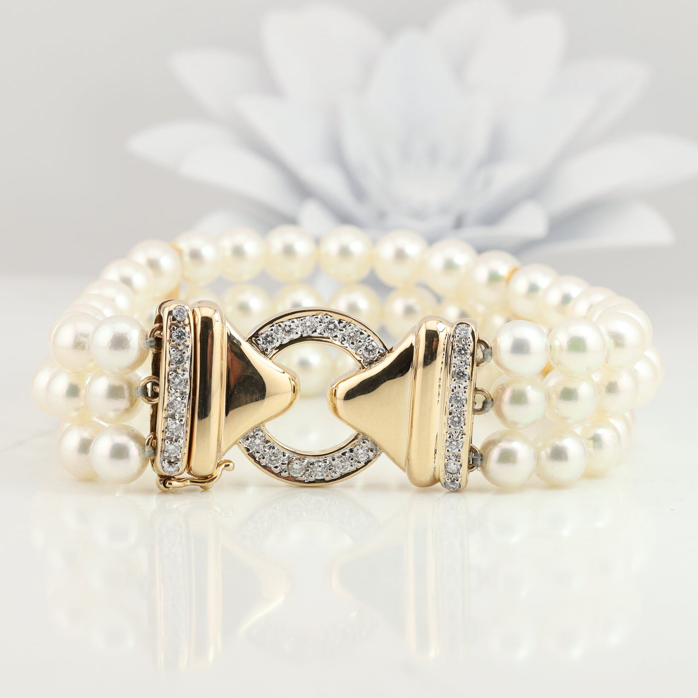 Triple Strand Pearl Bracelet