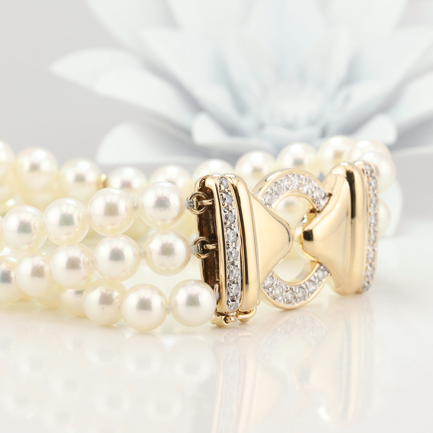 Triple Strand Pearl Bracelet