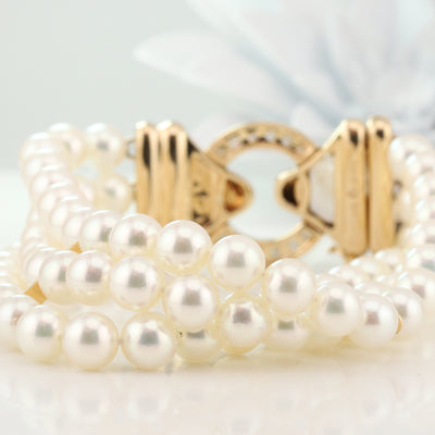 Triple Strand Pearl Bracelet